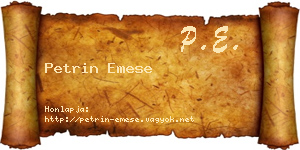 Petrin Emese névjegykártya