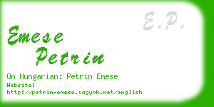 emese petrin business card